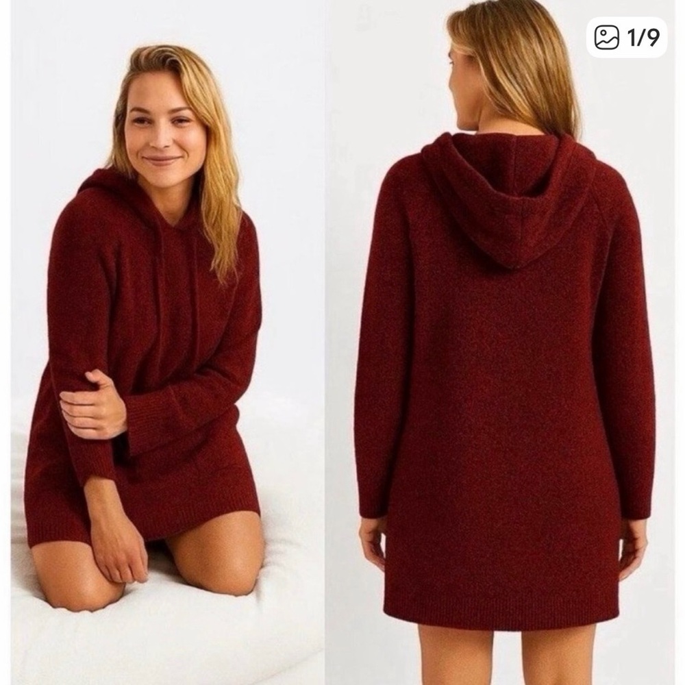 🔥SALE🔥NWT State of DayCozy Burgundy Hoodie Dress